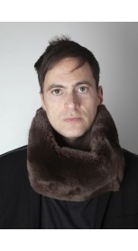 Dark brown rex fur neck warmer - Unisex